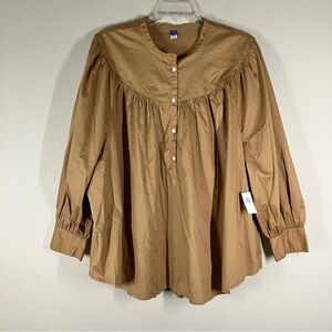 OLD NAVY Plus Size Peasant Blouse 4X Cotton NEW Cottagecore Romantic Boho Spring